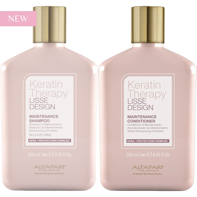 Alfaparf Milano Lisse Design Keratin Therapy Maintenance Shampoo + Conditioner Kit 2 pc.