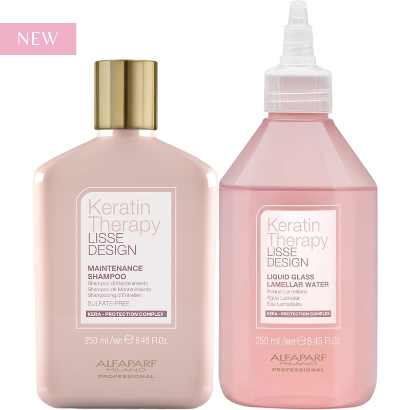 Alfaparf Milano Lisse Design Keratin Therapy Maintenance Shampoo + Lamellar Water Kit 2 pc.