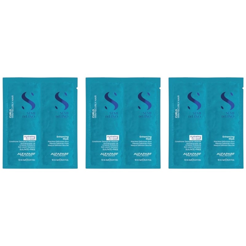 Alfaparf Milano Semi Di Lino Curls Hydrating Co-Wash & Enhancing Mask Kit