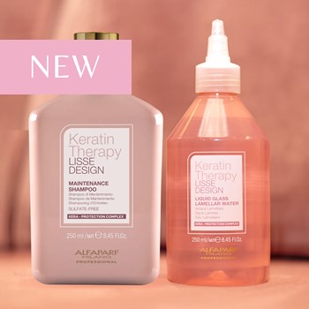 Alfaparf Milano Lisse Design Keratin Therapy Maintenance Shampoo + Lamellar Water Kit 2 pc.