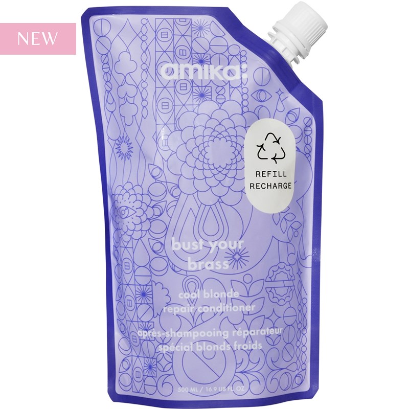 amika: bust your brass cool blonde repair conditioner 16.9 Fl. Oz.
