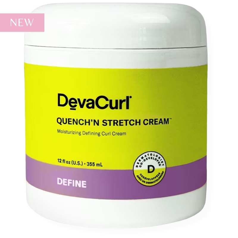 DevaCurl QUENCH'N STRETCH CREAM Moisturizing Defining Curl Cream 12 Fl. Oz.