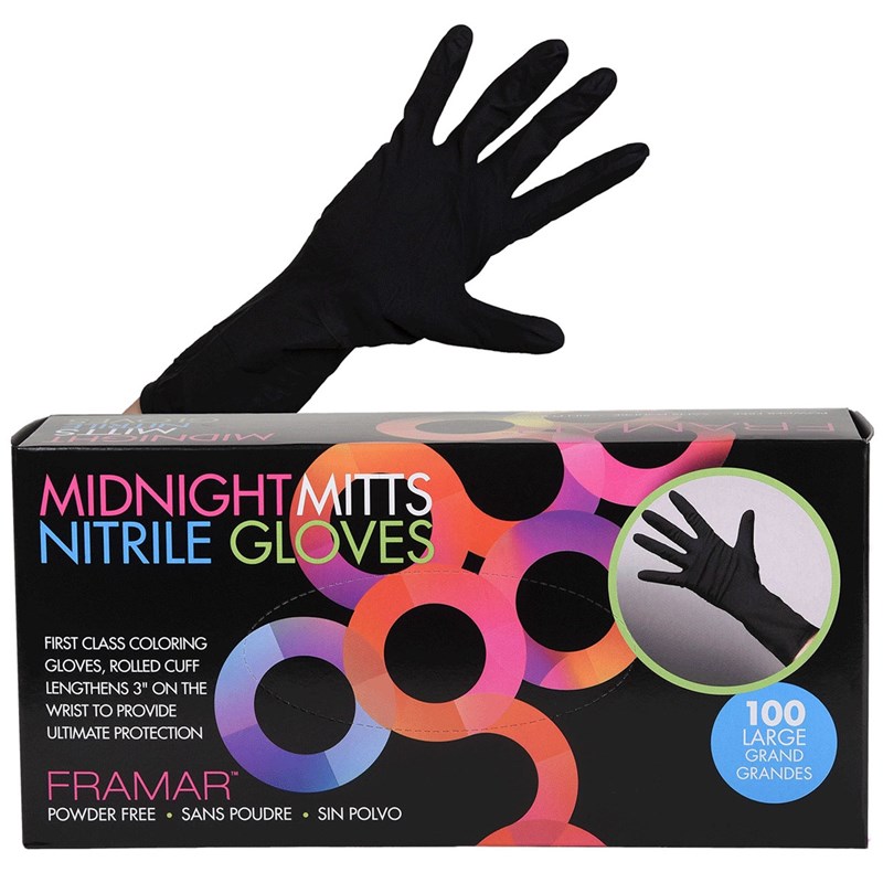 Framar Midnight Mitts Gloves 100 ct. Large
