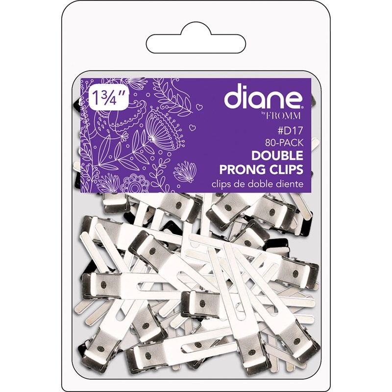 Diane Double Prong Clips 80 Pack 1.75 inch