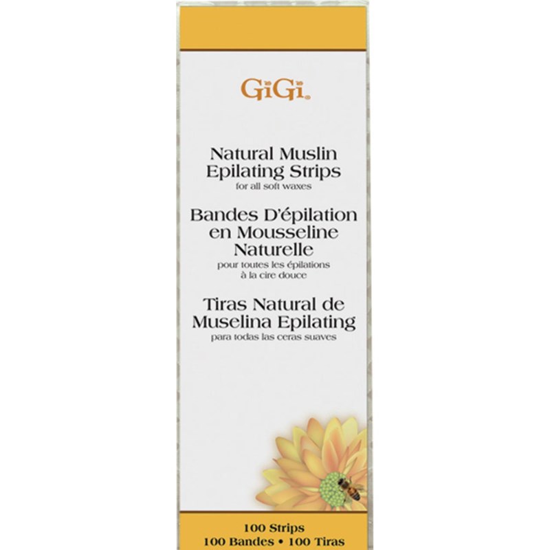 GiGi Natural Muslin Epilating Strips Small- 100 ct. 1.7 inch x 4.5 inch