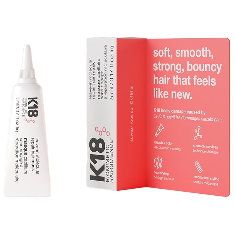 K18 leave-in molecular repair hair mask single tube 0.17 Fl. Oz.