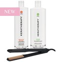 Keratherapy Buy 1 BRAZILIAN RENEWAL & 1 CLEAN START SHAMPOO, Get 1 Flat Iron FREE! 3 pc.