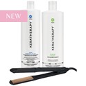 Keratherapy Buy 1 PURE RENEWAL PLUS & 1 CLEAN START SHAMPOO, Get 1 Flat Iron FREE! 3 pc.
