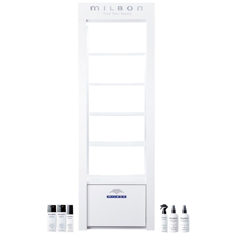 Milbon SIGNATURE Collection Haircare Retail Opener - Option A - With Display Shelf 121 pc.