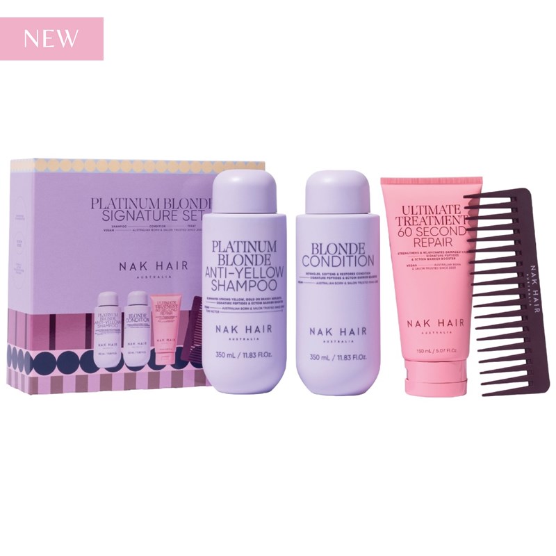 NAK Hair PLATINUM BLONDE Holiday Trio 4 pc.