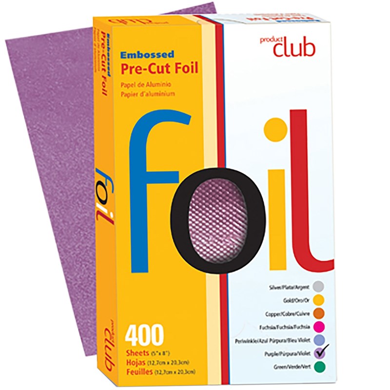 Product Club Embossed Pre-Cut Foil Purple - 5 inch x 8 inch 400 ct.